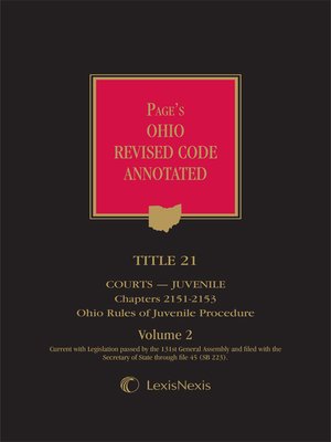 cover image of Page's Ohio Revised Code Annotated